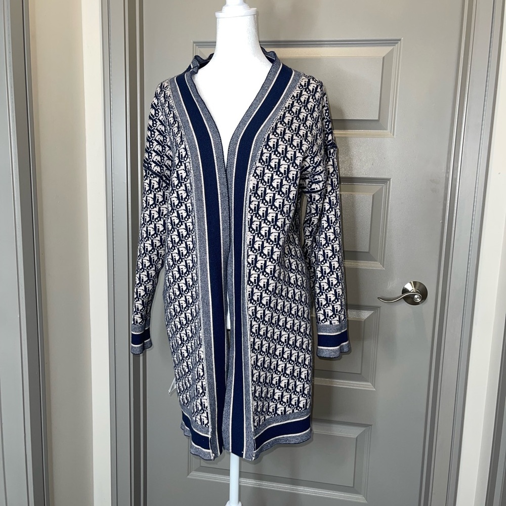 Dior Navy and White Women's Cardigan